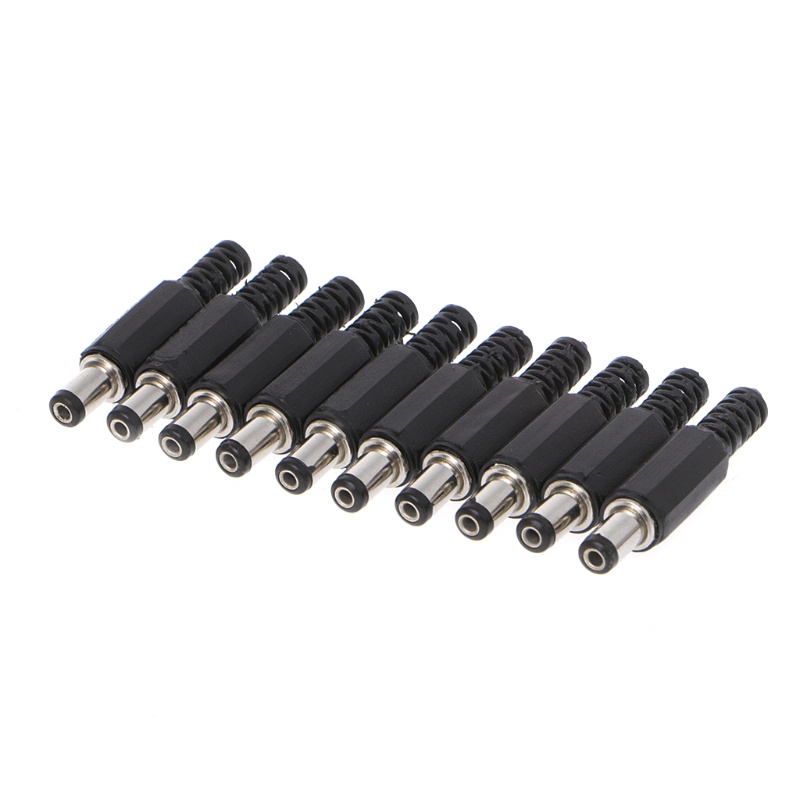 Zzz 10pcs Adapter Konektor Socket Jack In-Line Male Dc 5.5x2.5mm Cover Plastik