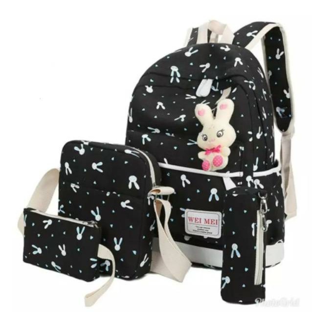 Tas Anak Rabbit 4in1 Free tempat pensil/Tas Anak Sekolah TK SD/Tas Ransel/Tas Punggung Anak