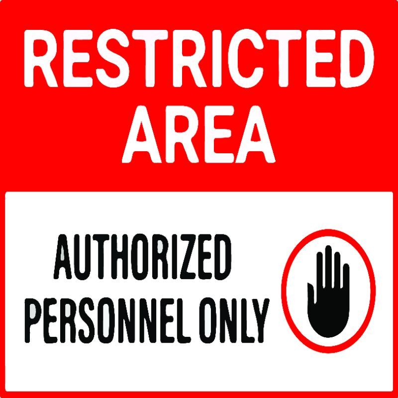 

STICKER RESTRCTED AREA 20X20CM