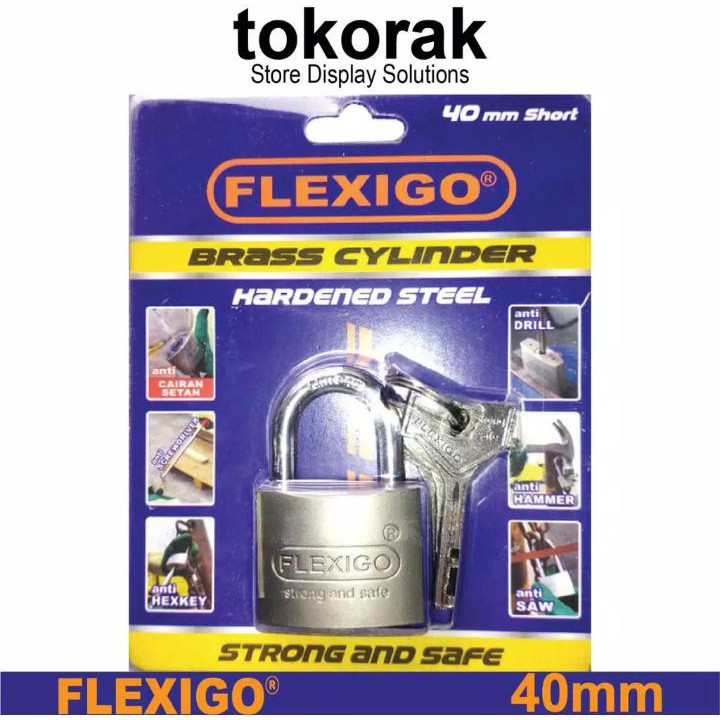 GEMBOK BRASS 40MM PDK FLEXIGO SHERLOCK ANTI CAIRAN POTONG PALU TOKO