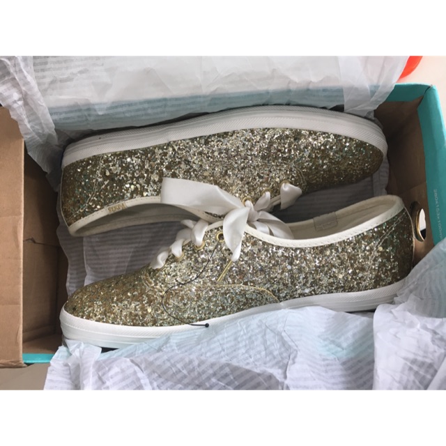 Sepatu Keds Gold Glitter Original