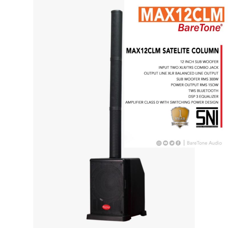 Speaker Aktif Satelite Baretone Max 12 CLM Multimedia 2 Mic Wireless