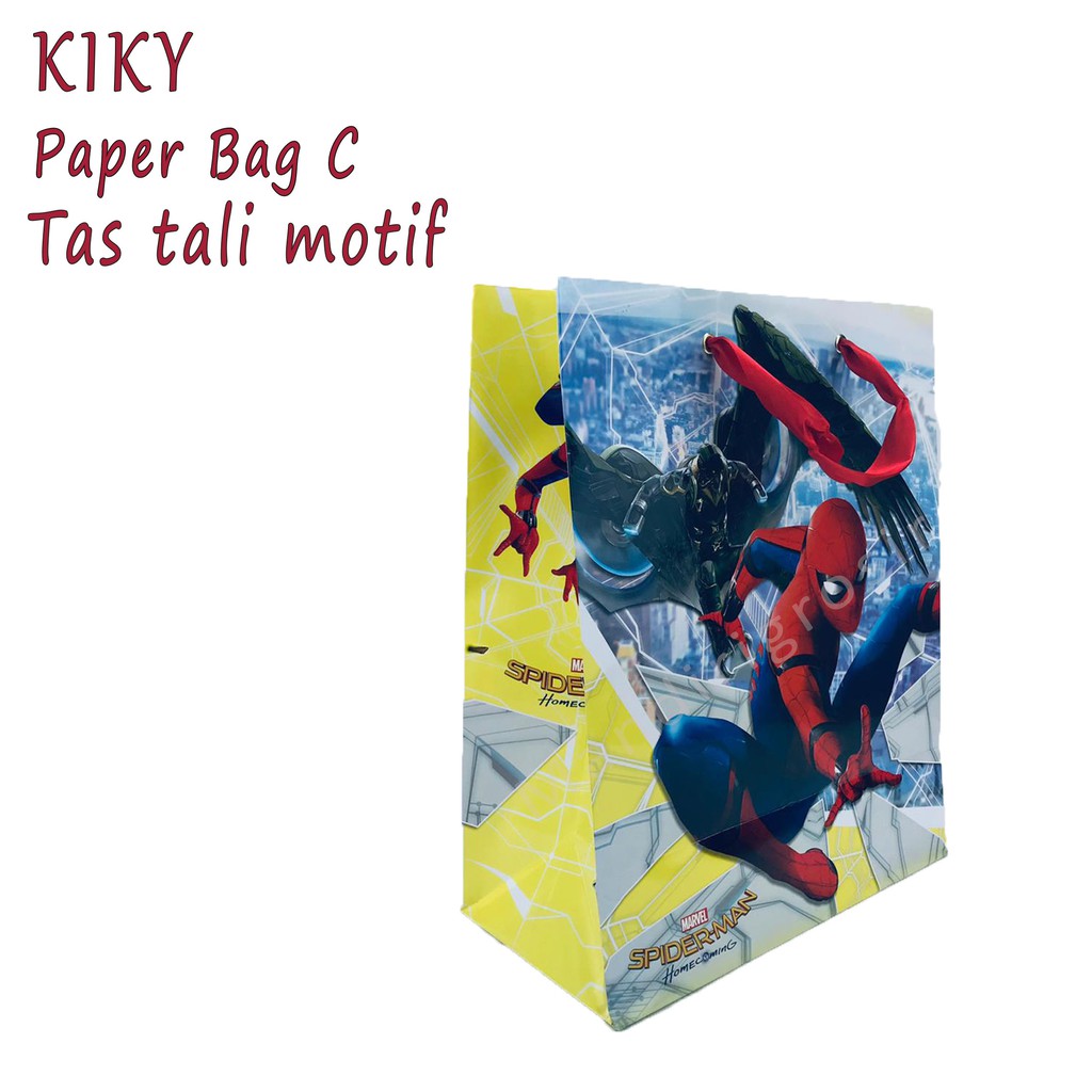 Paper Bag C *Kiky * Tas Tali Motif * 330x265x135mm