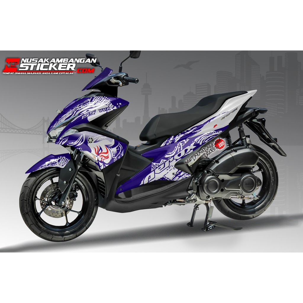 Decal Stiker aerox - kabuki biru