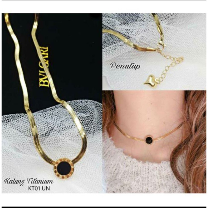 Kalung titanium gold plat N2109199