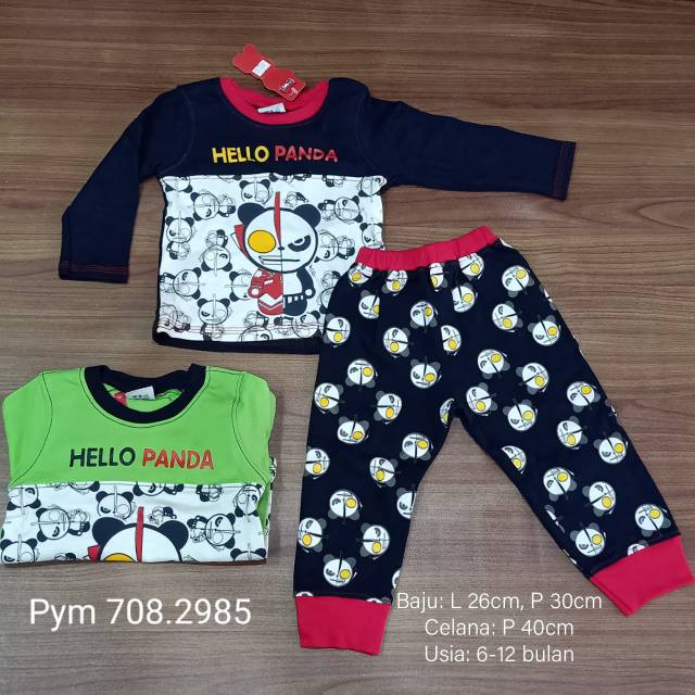 Piyama bayi cowok 3-12 bulan / baju dan celana tidur bayi / pakaian tidur bayi