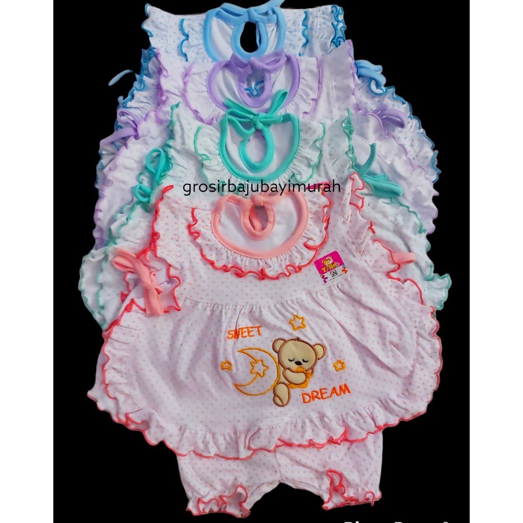 dress baju bayi setelan Ylin SWEET DREAM (0-6bln)