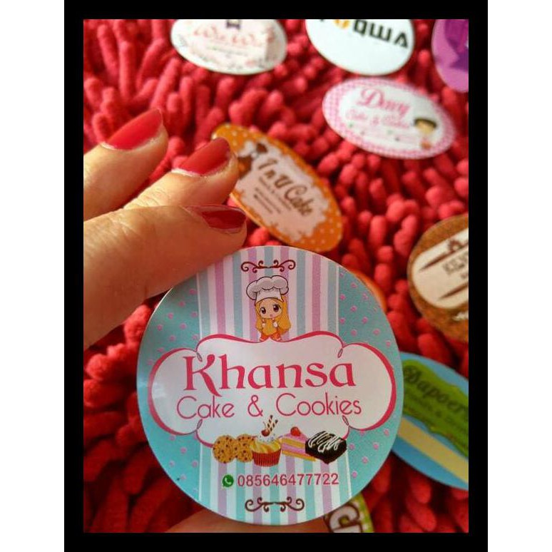 Label Stiker Nama Toko Kue Makanan Sticker Toko Bulat Ekslusif