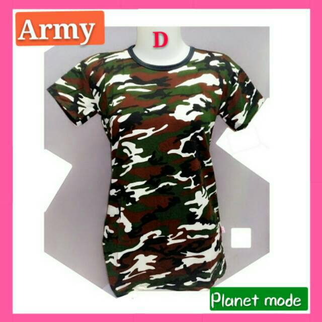 Kaos Army Wanita Lengan Pendek