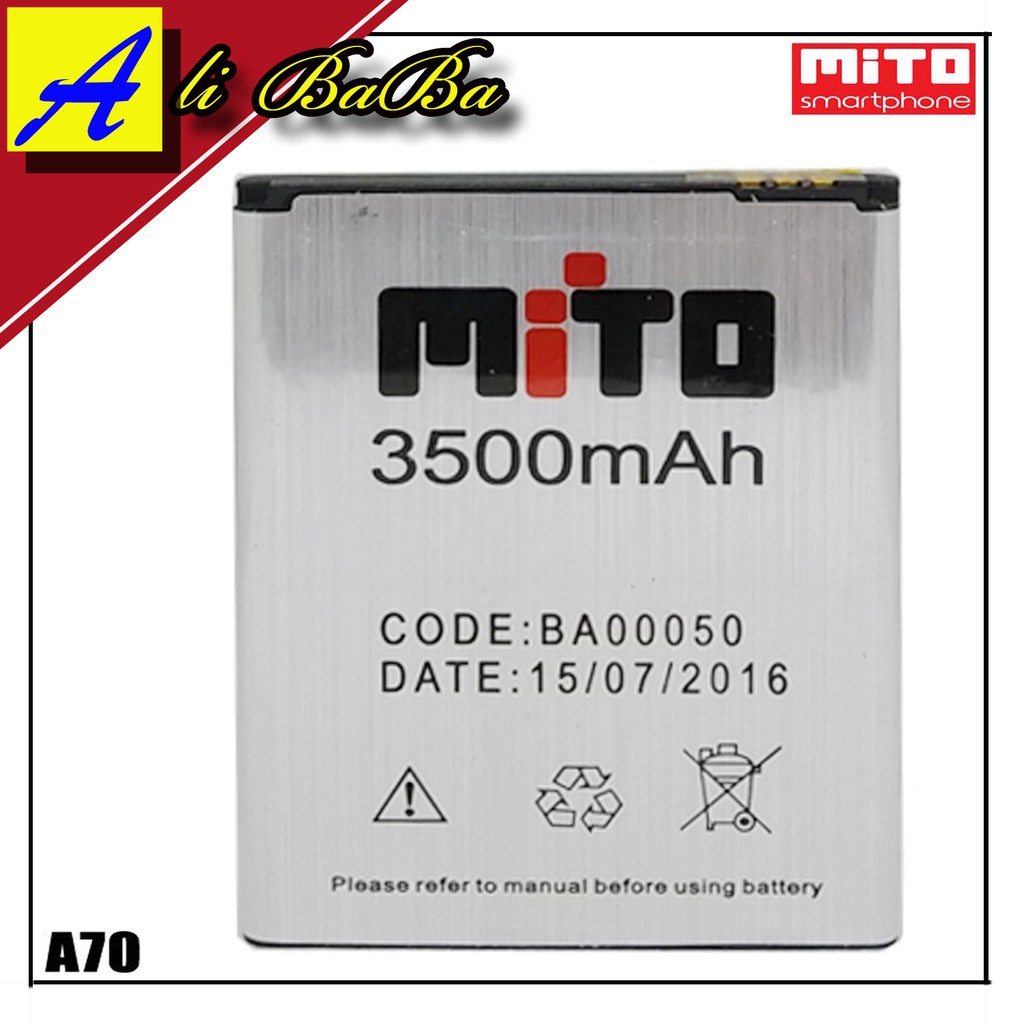 Baterai Handphone Mito A50 BA00050 Double Power Mito Batre HP Mito A50 Battery Mito A50 Batu Batre