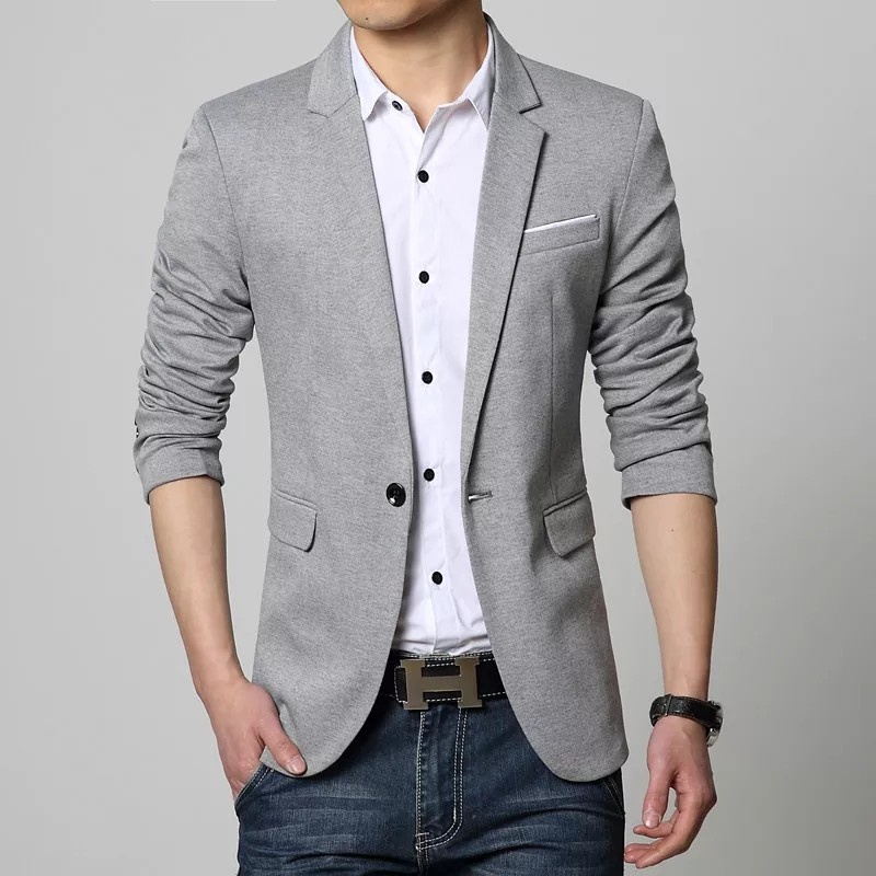 BLAZER PRIA SLIMFIT ORIGINAL SUPER GIO SOFT GREY TWIST PREMIUM NIKAYU ORIGINAL (S,M,L,XL) COD + FREE ONGKIR