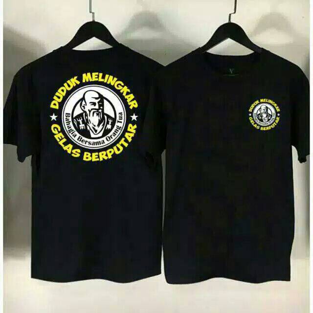 Kaos Cotton Hitam Bahagia Bersama Orang Tua All Size Fashion Big Size