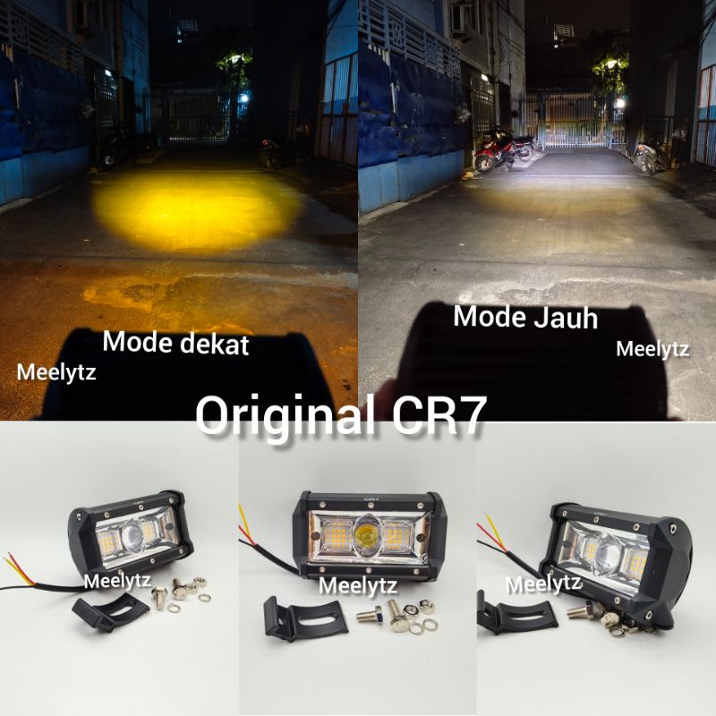 Original CR7 Lampu tembak sorot type Laser LED 36 mata 2 warna putihkuning 69watt