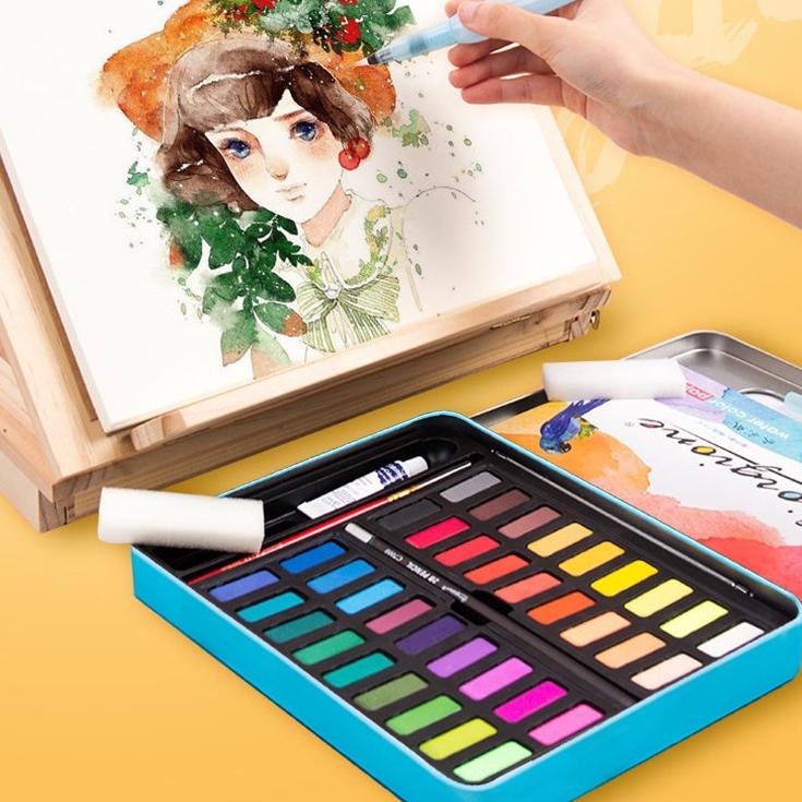 

ペ Kaikki 36/48Water Color Set - Alat Cat Air Set Termasuk Kuas dan Kertas Gambara