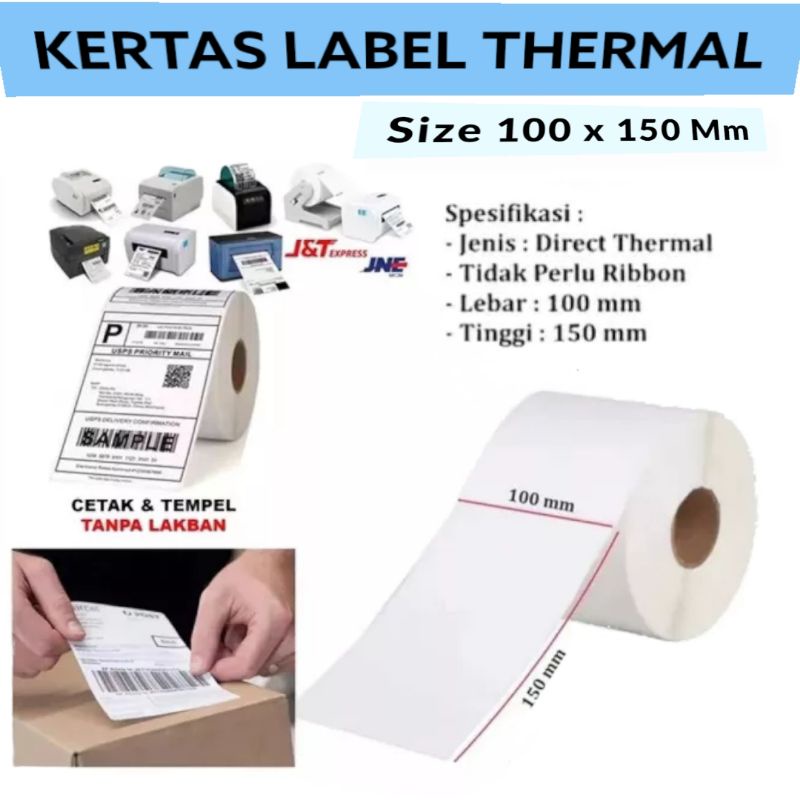 

KERTAS LABEL THERMAL isi 500&300 Lembar Kertas Stiker Resi Sticker Xpinter Kemasan