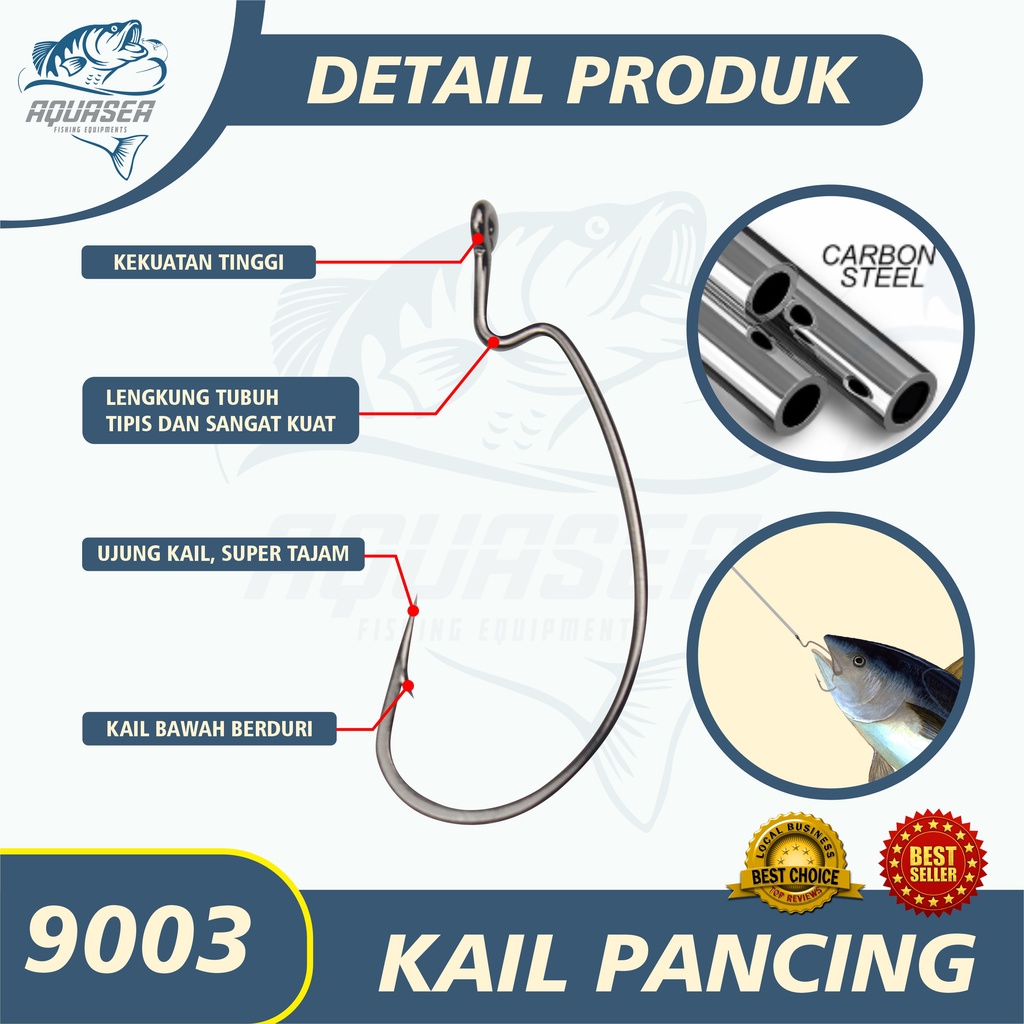 AQUASEA Kail Pancing KAIL SOFTLURE Worm Hook Softbait Hook Fishing Accessories Ringed High Carbon Steel Kail Soft Lure 9003-6