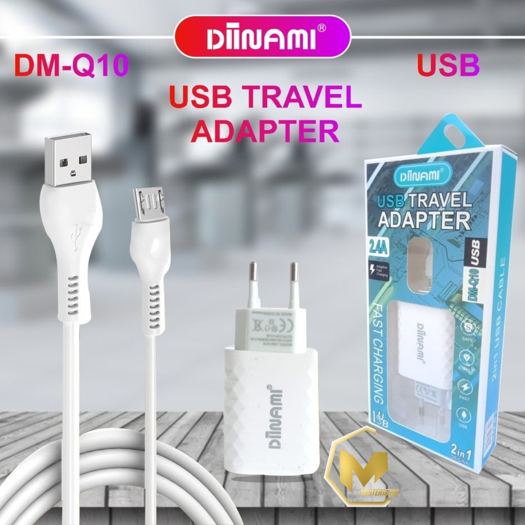 BM058 Diinami Q10 Cashan charger original 2.4Amper Samsung oppo xiaomi realme Vivo Free kabel Micro MA694