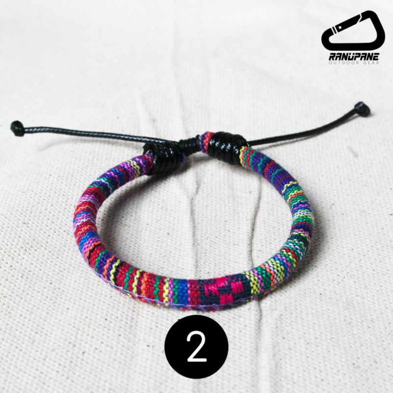 Gelang Tenun Etnik Songket Gelang khas Lombok Motif Unik Gelang Vintage Etnik Etnic Pendaki Gunung Pria Wanita-2