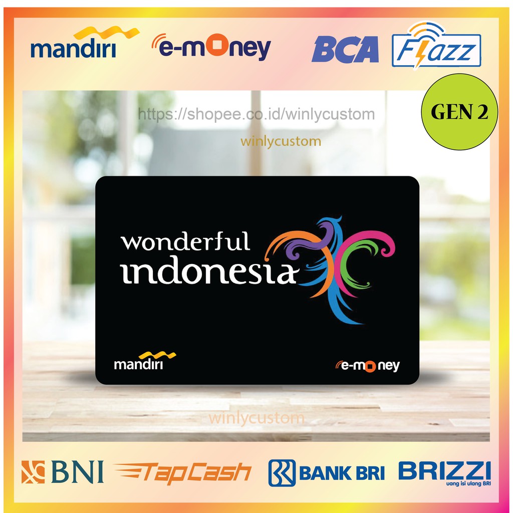 Jual KARTU ETOLL KUMPULAN WONDERFUL INDONESIA HITAM EMONEY MANDIRI ...