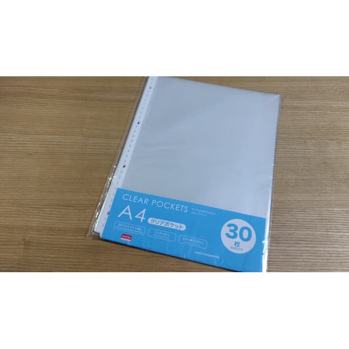 

DAISO Clear pocket ukuran A4 binder (isi 30) kantong A4