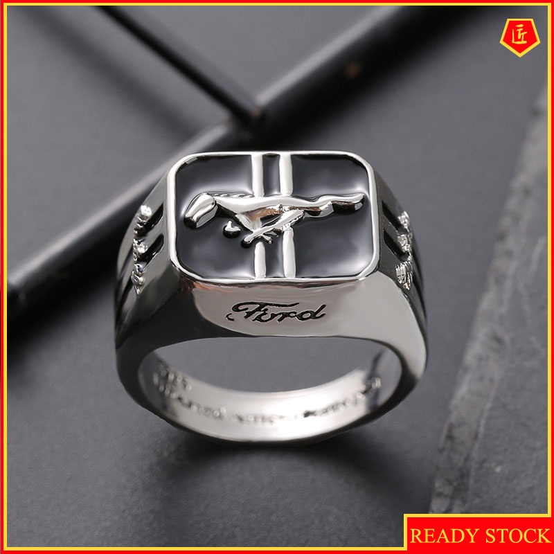 [Ready Stock]925 Silver Fashion Car Logo Ring for Men