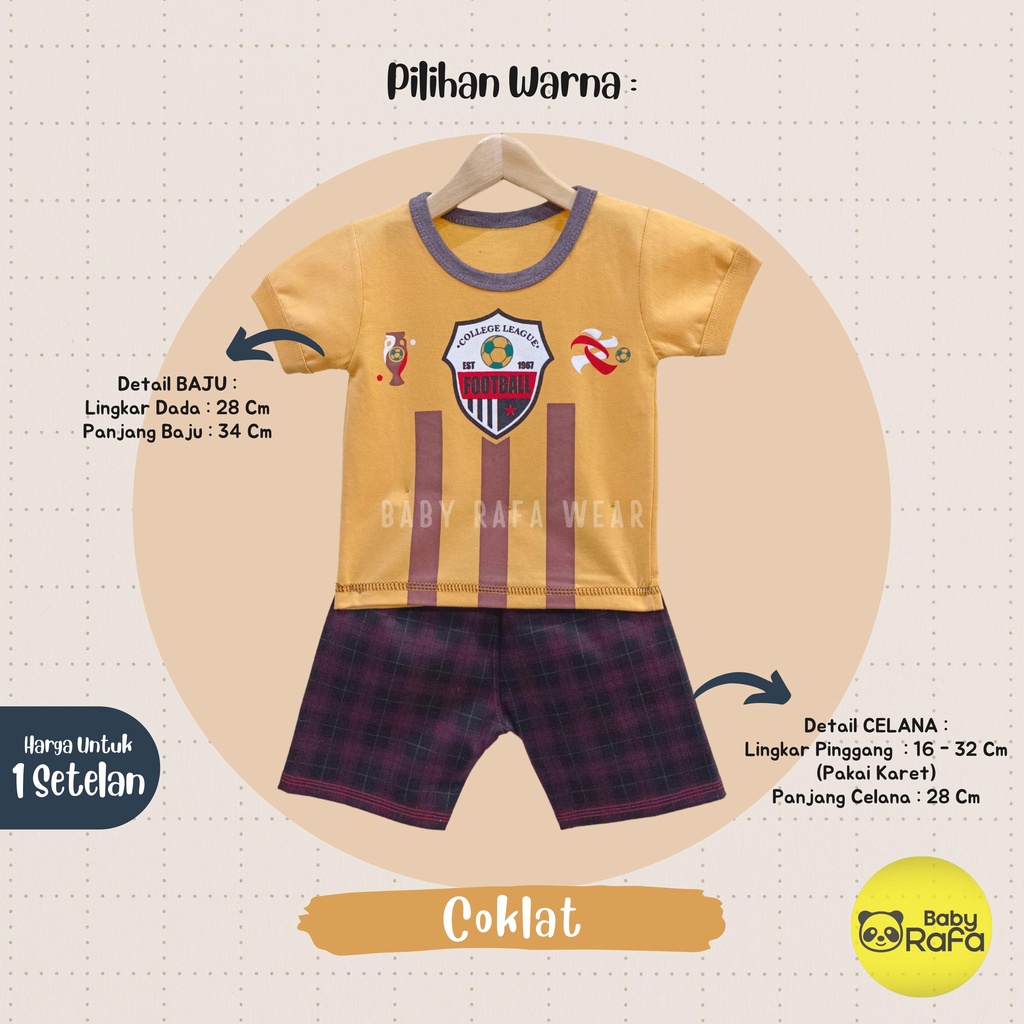 Setelan Pendek Baju Bayi Laki - Laki 3 - 18 Bulan merk DONT STOP motif FOOTBALL