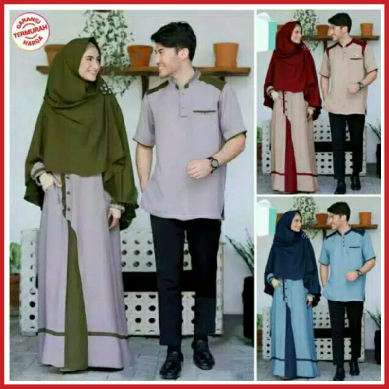 Baju Couple Keluarga Gamis Couple Terbaru Choco Kirana Couple Gamis Syari Couple