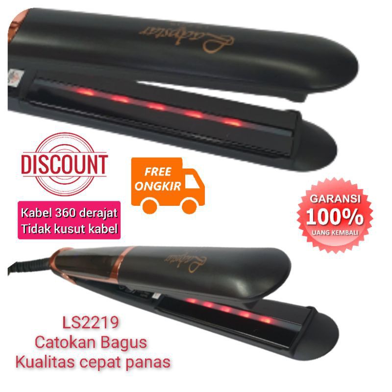 Ladystar Catok Rambut 2in1 murah curly lurus kriting infrared Salon Terlaris Hair straightener