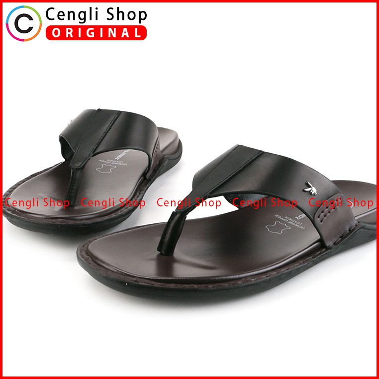 PLAYBOY SANDAL JEPIT KULIT CASUAL PRIA ORIGINAL TERBARU HITAM PLB8