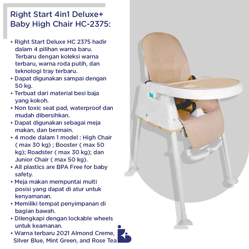 Right Start 4in1 Deluxe+ Baby High Chair HC-2375