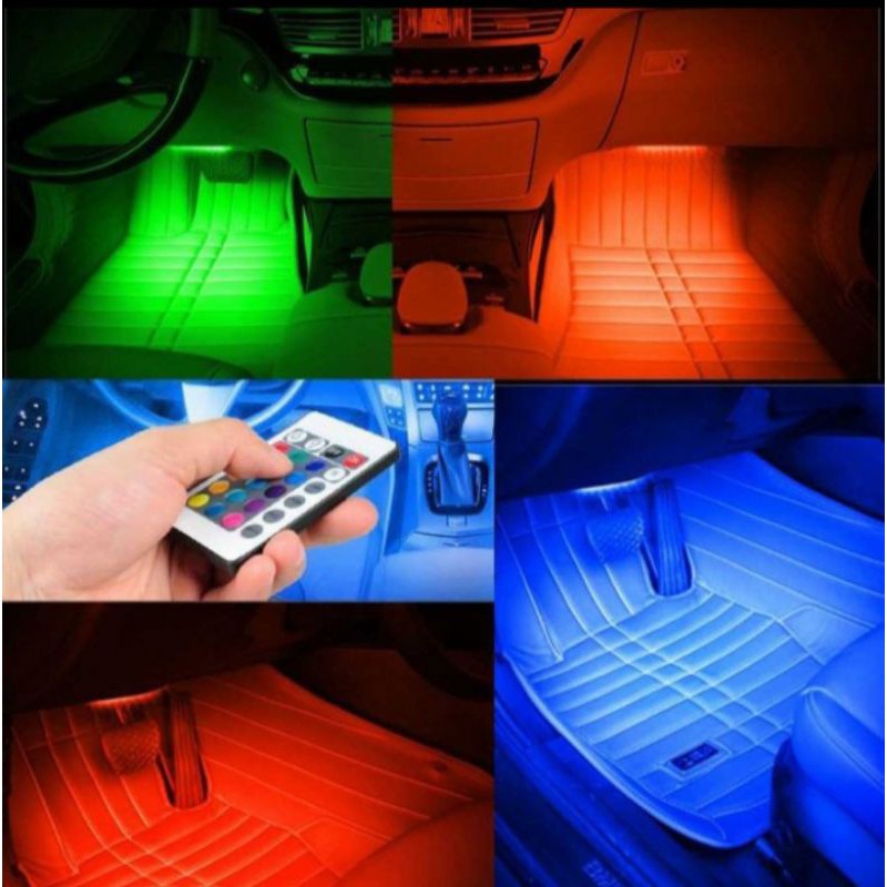 Lampu LED Kolong Bawah Dashboard Kabin Mobil Remote RGB Variasi Interior Truk Warna Warni Terlaris