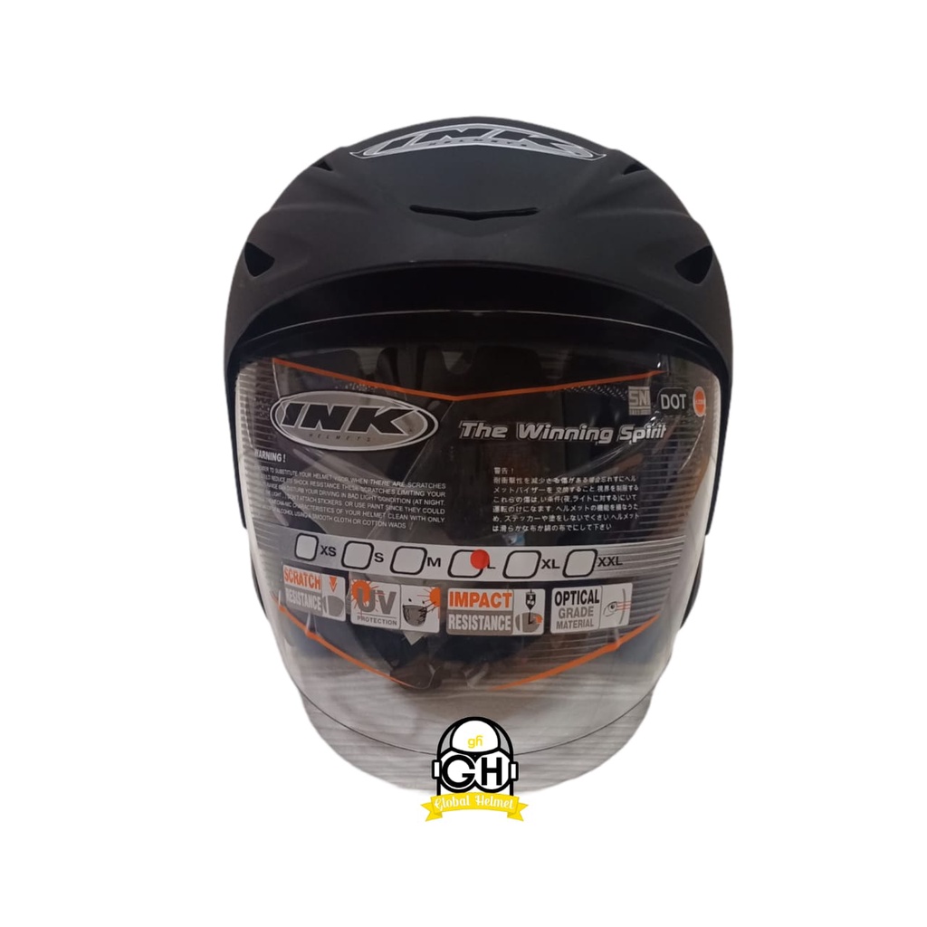 HELM INK CX 22 BLACK MATT ORIGINAL HELM INK CX22 HITAM DOFF HELM INK TOPI ASLI ORI GARANSI SNI