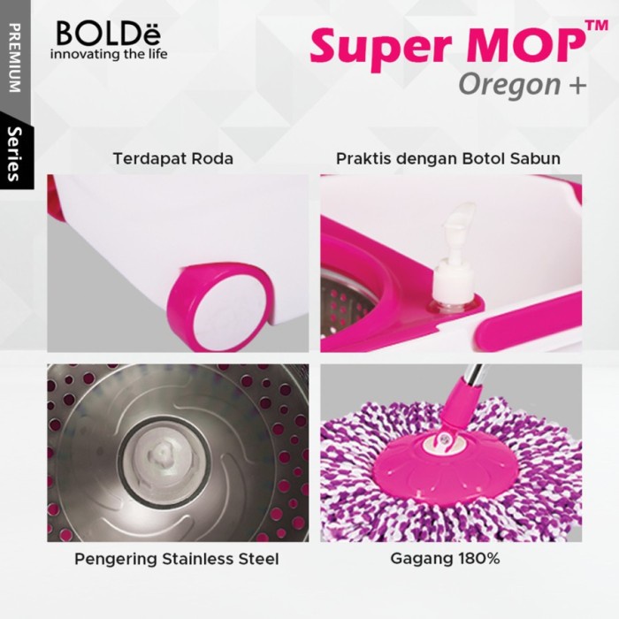Bolde - Alat Pel Lantai Super Mop Oregon+ Kain Pel Lap Microfiber #98