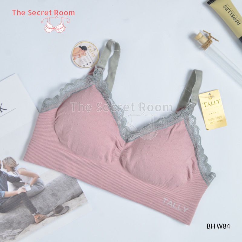 TALLY BRA BH MENYUSUI W84 I FREE SIZE I ADA BUSA I TANPA KAWAT I BAHAN RAJUT HALUS-FANTA