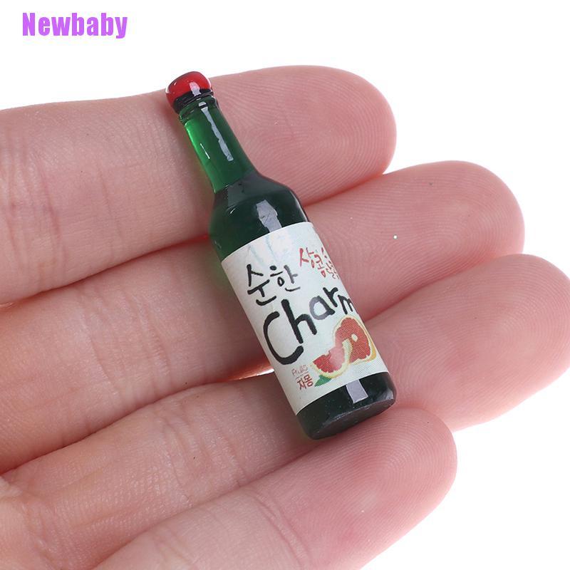 (Newbaby) 10pcs / Set Mainan Miniatur Botol Wine Skala 1: 12 Untuk Dekorasi Rumah Boneka