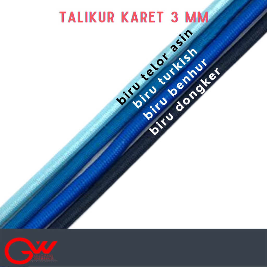 TALI MASKER - TALI KARET - TALI KUR KARET 3MM (bungkus)