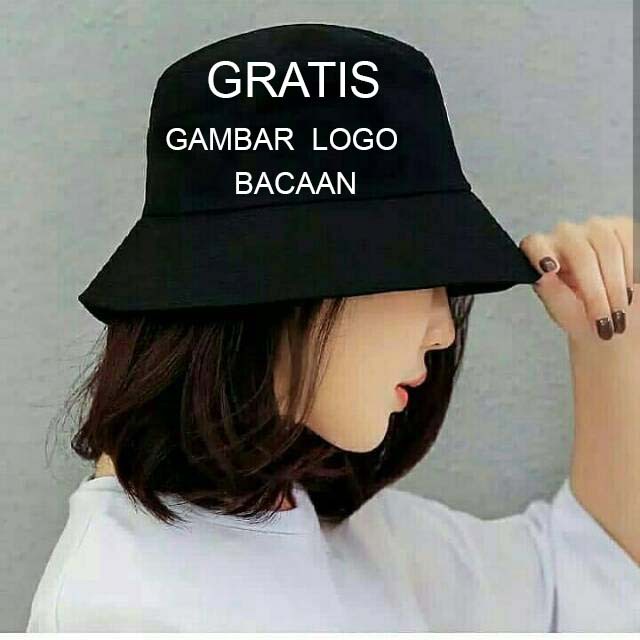 GRATIS BORDIR LOGO NAMA BACAAN  CUSTOM topi bucket hat topi bulat