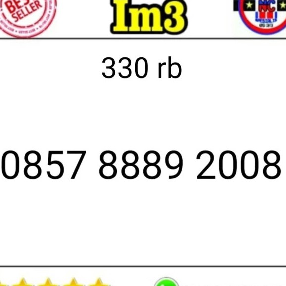 Kartu Perdana IM3 Seri Tahun 2008 - 0857 8889 2008 hoki LRI 526