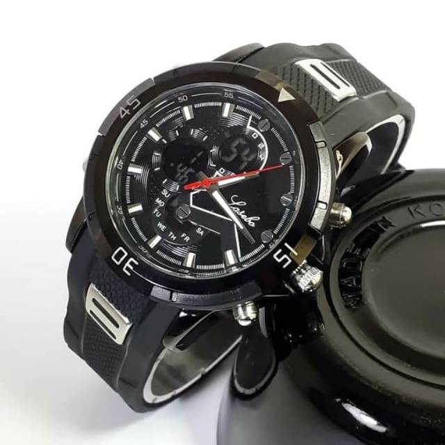 Jam Tangan Original Lasebo Water Resist Renang/Tahan Air - Fullblack