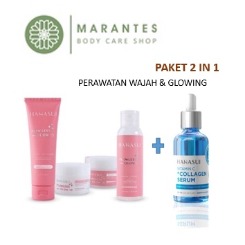 PAKET SKIN CARE GLOWING HANASUI FLAWLESS GLOW 10 PAKET + HANASUI VIT C + COLLAGEN