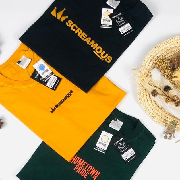 ✥ KAOS SCREAMOUS DISTRO PREMIUM / KAOS PRIA SCREAMOUS / SCREAMOUS KUNING TSHIRT SCREAMOUS ❋