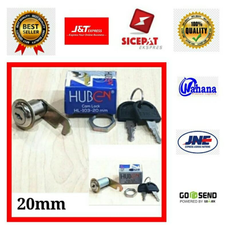 Cam Lock Kunci Laci Huben HL 103-20mm/Kunci Laci/Kunci Lemari Bagus Murah