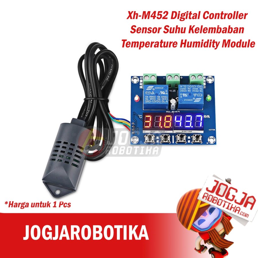 XH-M452 12V DIGITAL CONTROLLER SENSOR SUHU KELEMBABAN TEMPERATURE HUMIDITY MODULE untuk INKUBATOR PE