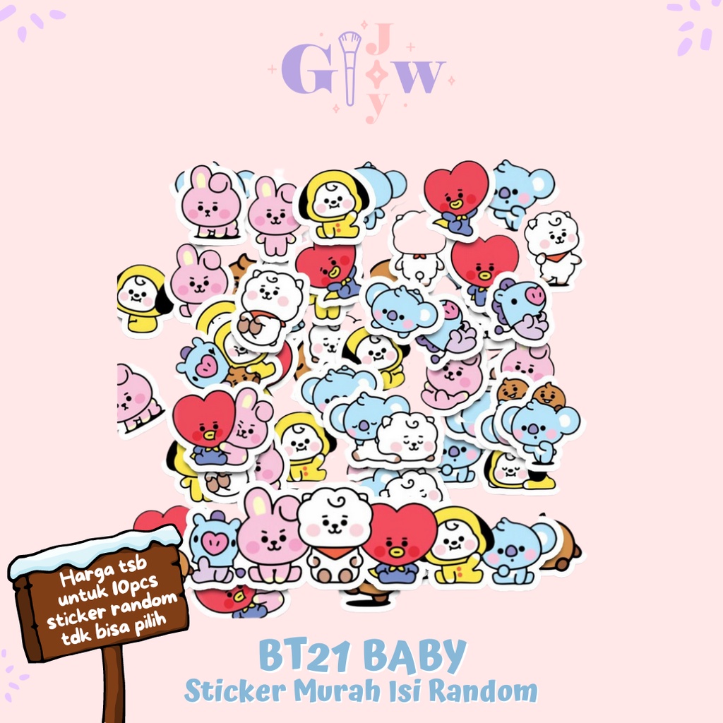 A05 STICKER 10PCS (BT21 BABY) anti air notebook scrapbook label tempel motif kartun superhero super hero unik lucu atk alat tulis kantor murah viral termurah kartun komputer leptop handphone hp smartphone koper laptop tembok kulkas disney anime