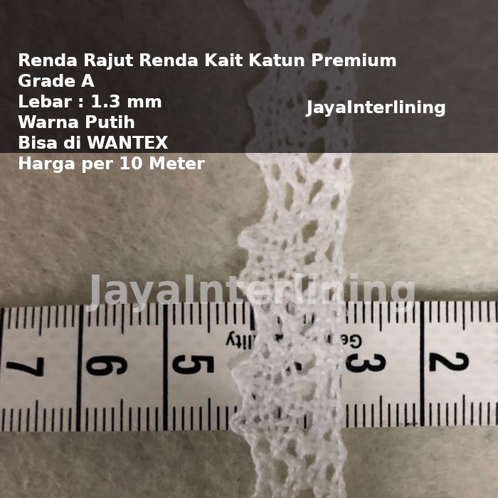 Renda Rajut Renda Kait Katun Premium Grade A