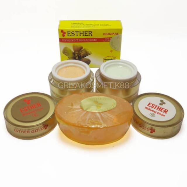 PAKET CREAM ESTER GOLD WHITENING SM + SABUN ANTI ACNE ORIGINAL