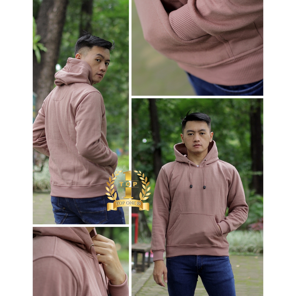 Topone88 Jaket Hoodie Jumper Sweater Polos Pria Wanita Unisex (Part 1)-Coklat Muda