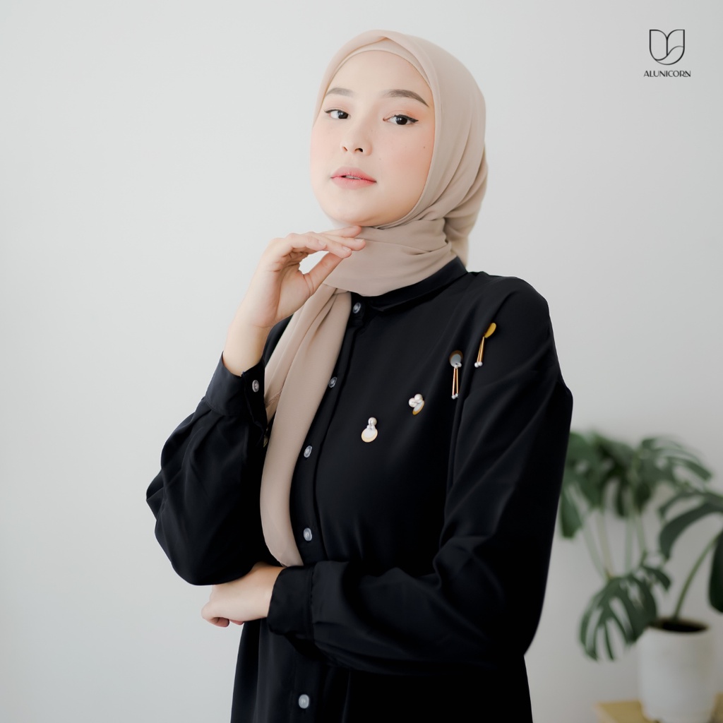 Alunicorn - Busui- Bia Series - Valen Set - Blouse Wanita - Pants Wanita-Blouse Crow