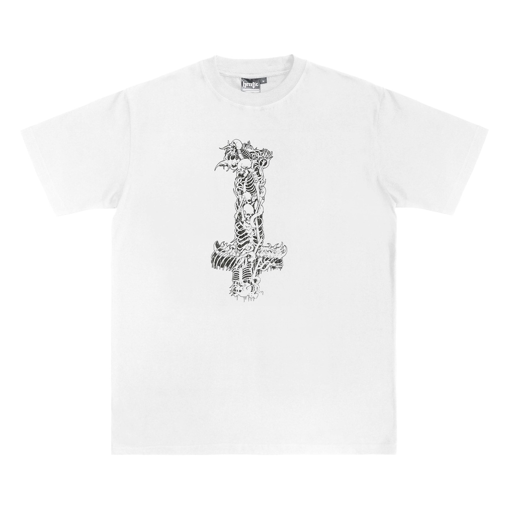 Heretic - T-Shirt - Pile of Skull White