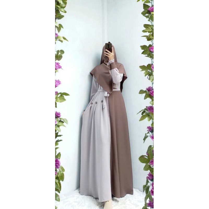 Gamis ity crepe set jilbab jumbo all size